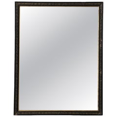 19th Century Napoleon III Wall Mirror, Black/Gold Wood Frame, France