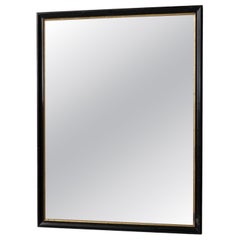19th Century Napoleon III Wall Mirror, Black/Silver Wood Frame