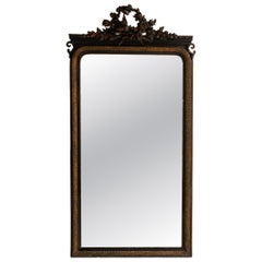 19th Century Napoleon III Wall Mirror with Dark Bronze Frame