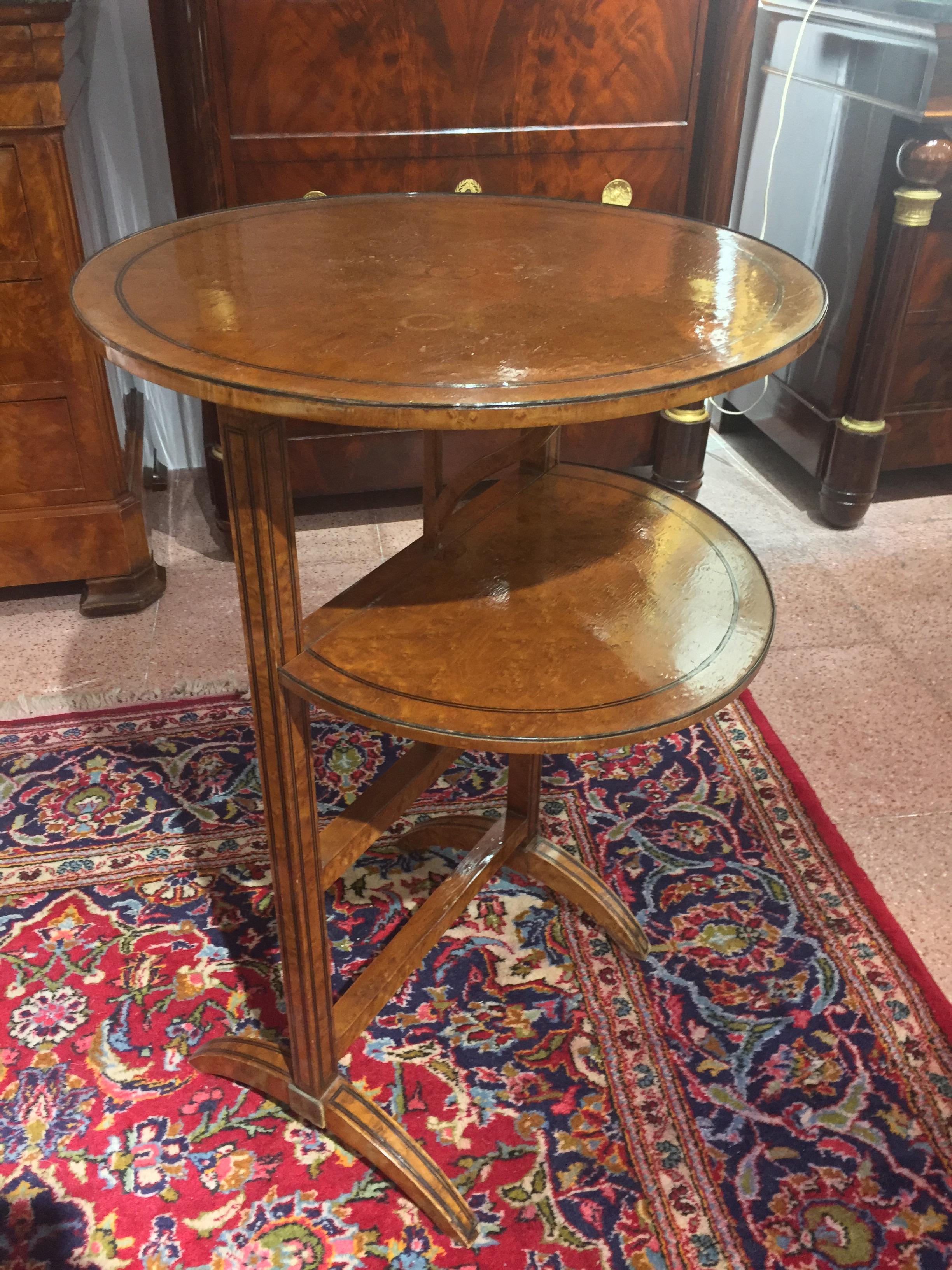 Inlay 19th Century Napoleon III Thuja Root Inlaid Italian Side Table LAST PRICE For Sale