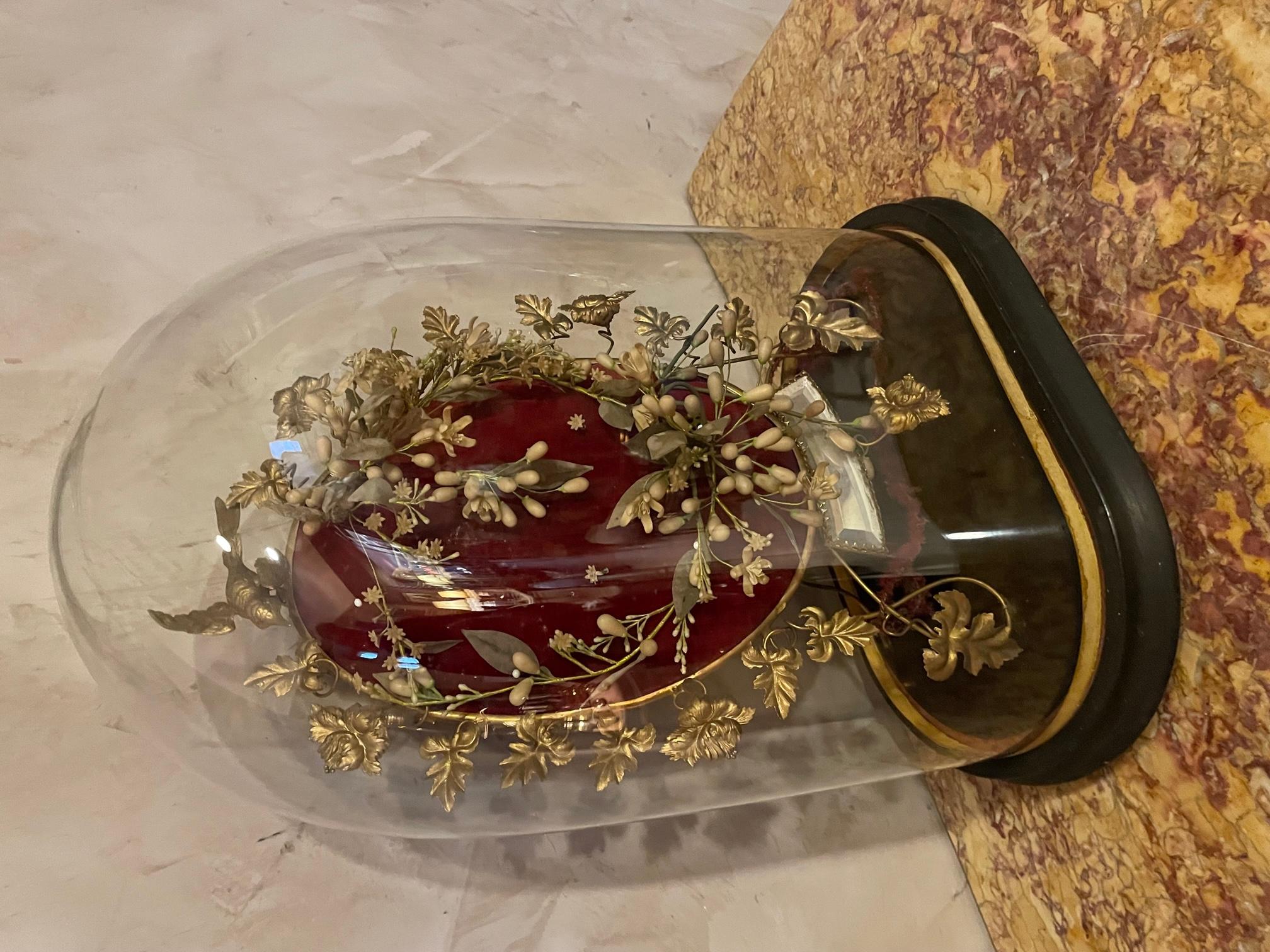 Brass 19th Century Napoleon III Wedding Glass Globe