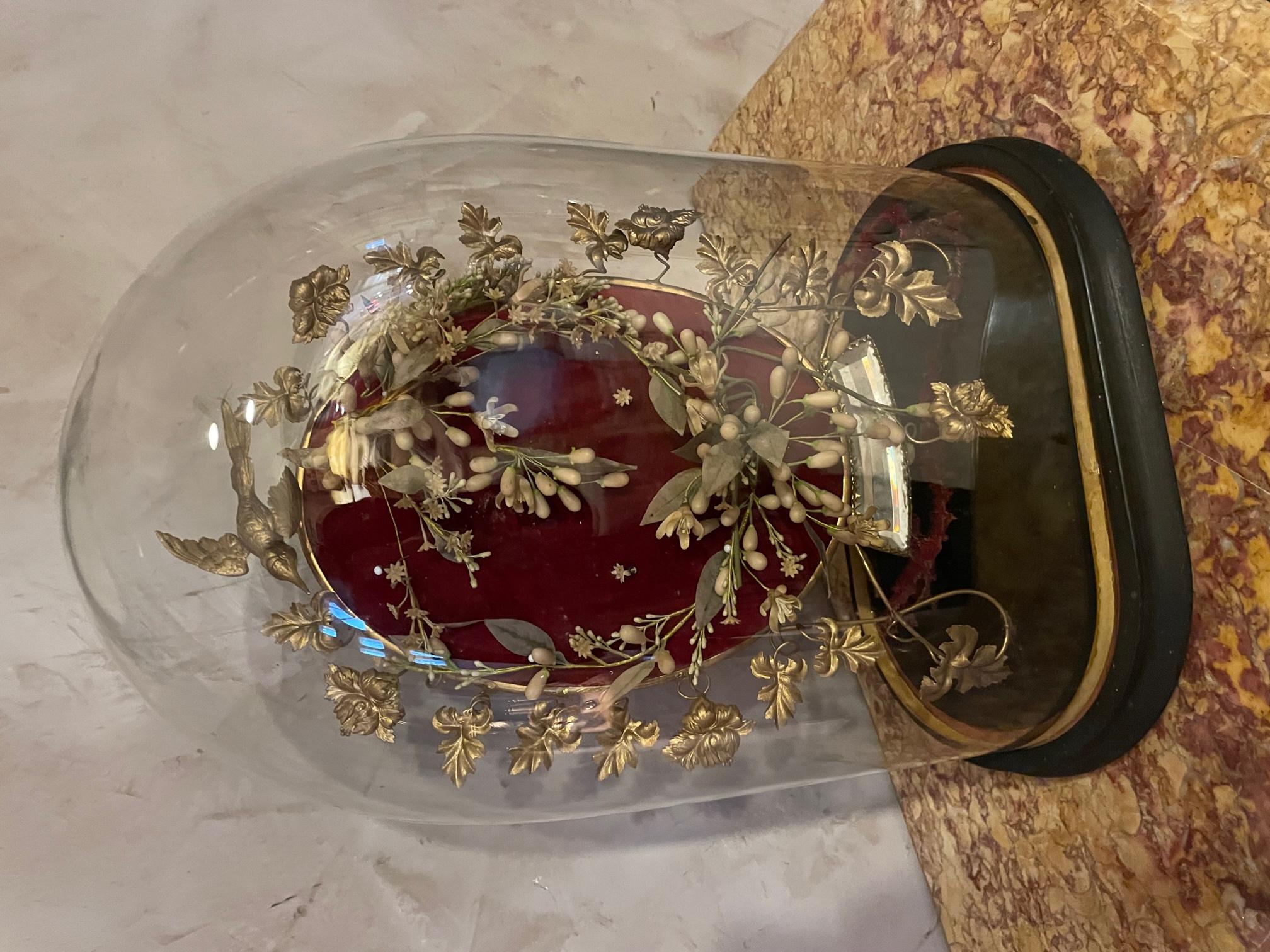 19th Century Napoleon III Wedding Glass Globe 1
