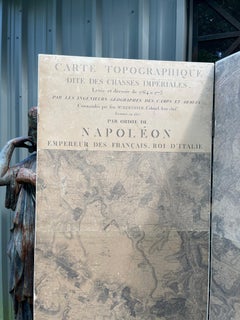 19th Century Napoleonic Hunting Maps on Linen Folding Screen