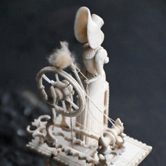 19th Century Napoleonic Prisoner of War Carved 'Spinning Jenny' Automaton.