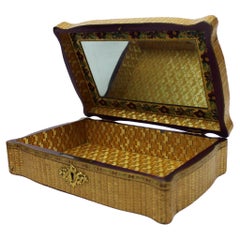 19th Century Napoleonic Prisoner of War Marquetry Straw Veneer Box England