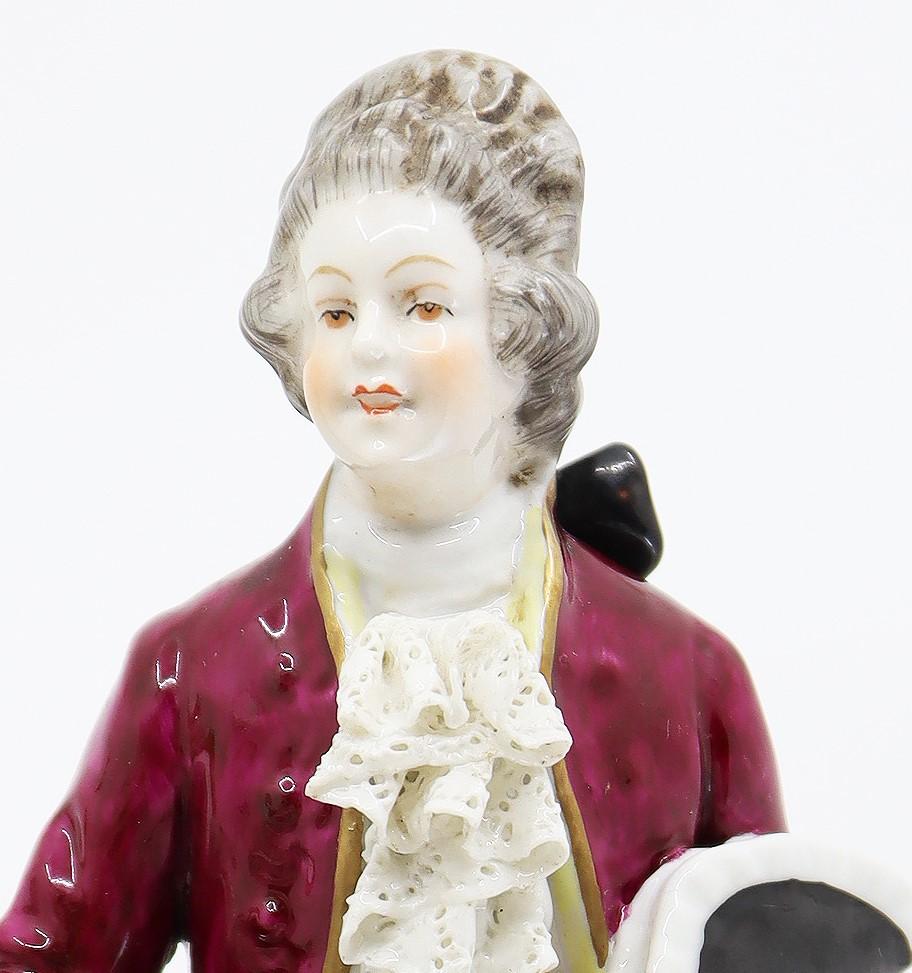19th Century, Napoli Hand Painted Porcelain Figure Musical Group For Sale 2