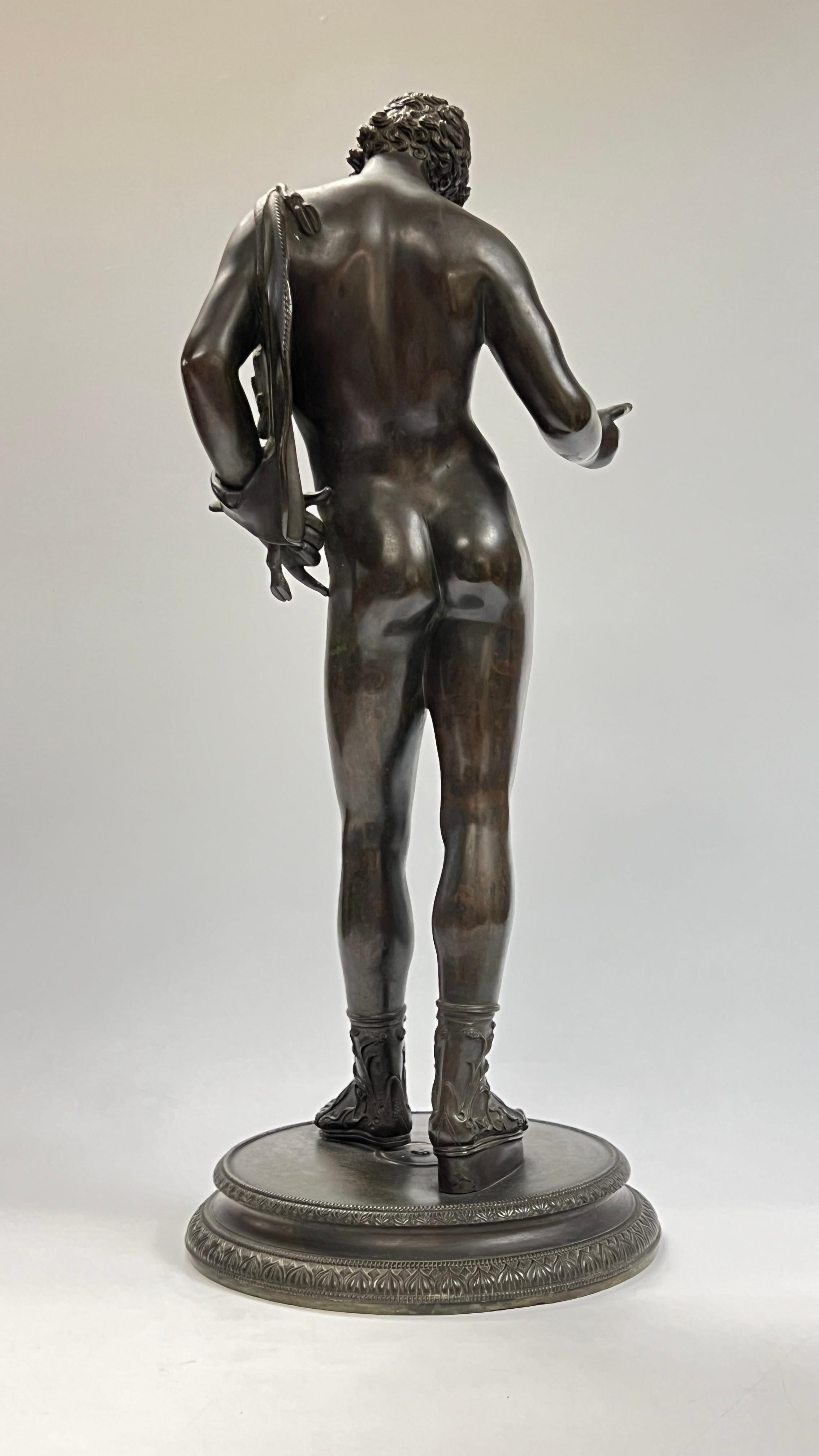 Francese Scultura in bronzo Grand Tour di Narciso del XIX secolo in vendita