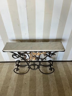 19th century narrow marble top "bakers" console