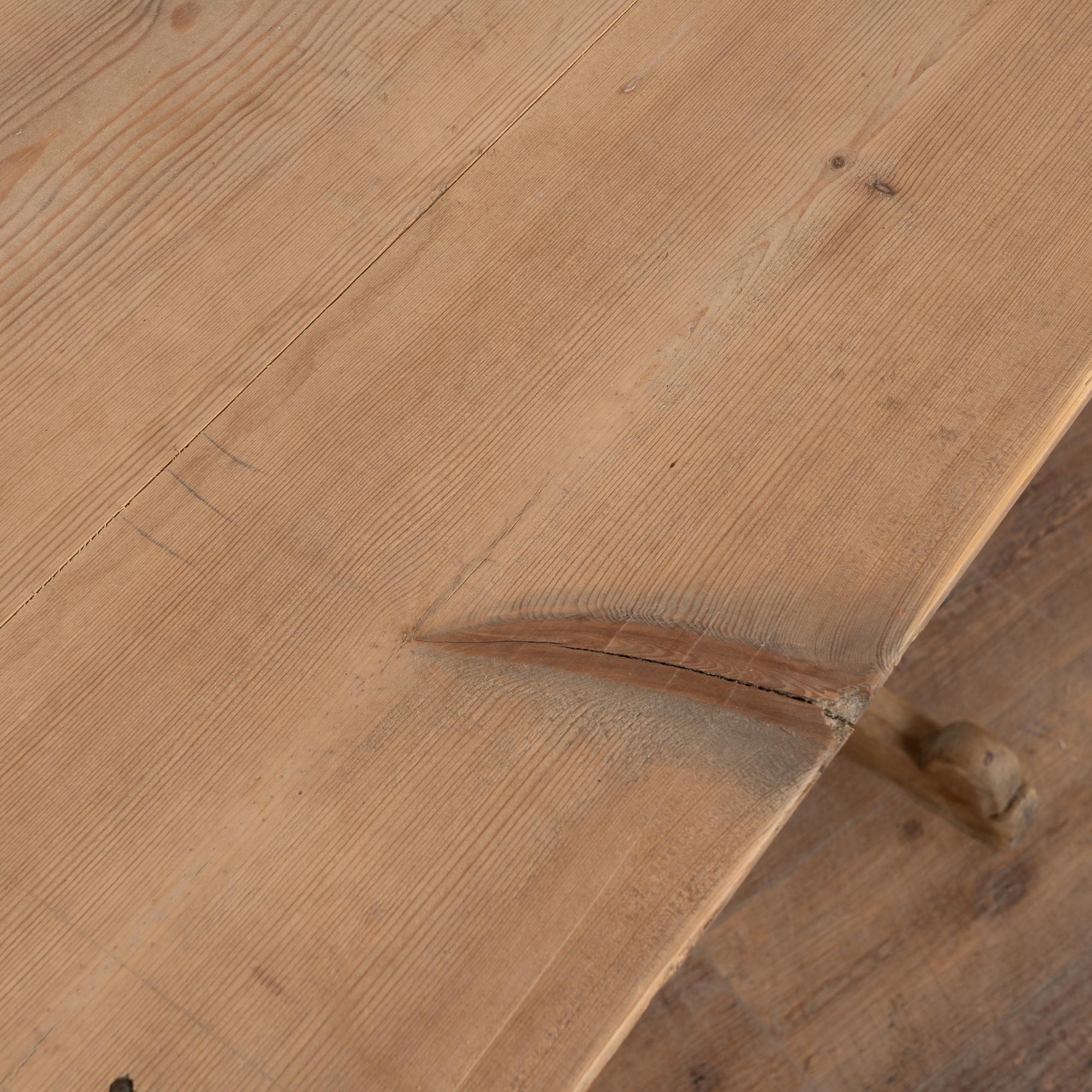 19th Century Narrow Swedish Pine Trestle Console Table For Sale 5