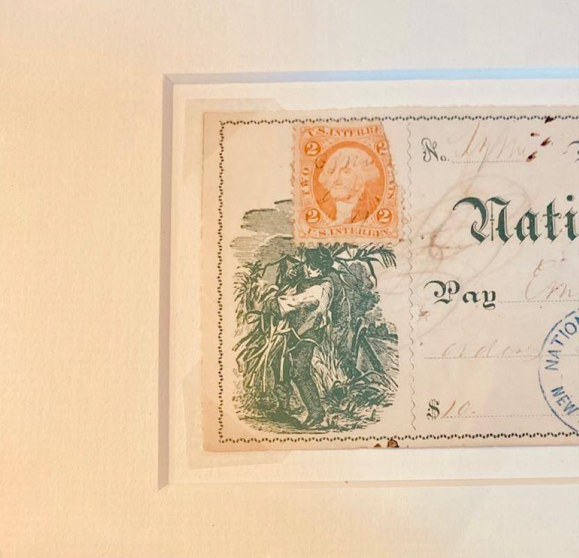 Victorian 19th Century National Whaling Bank Check For Sale