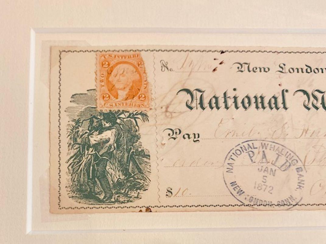 American 19th Century National Whaling Bank Check For Sale