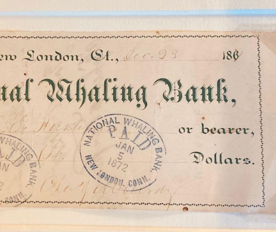 19th Century National Whaling Bank Check In Good Condition For Sale In Nantucket, MA