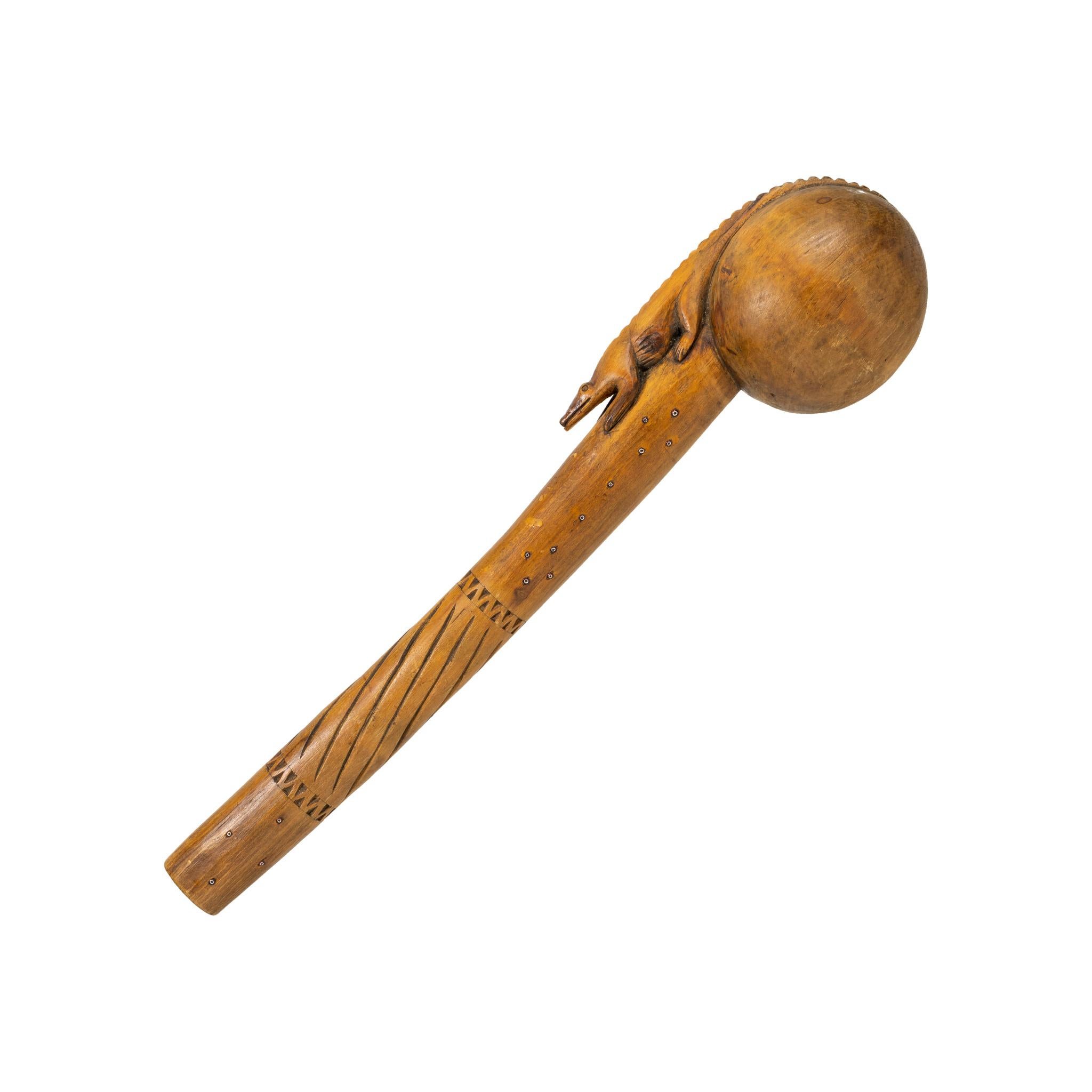 Wood 19th Century Native American Ball Headed Club For Sale