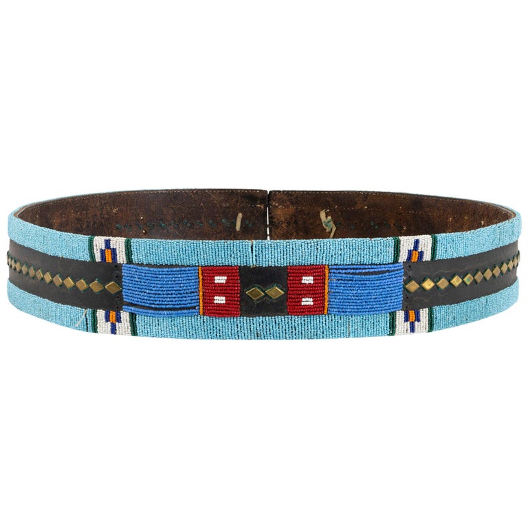19th Century Native American Nez Perce Beaded Belt For Sale at 1stDibs