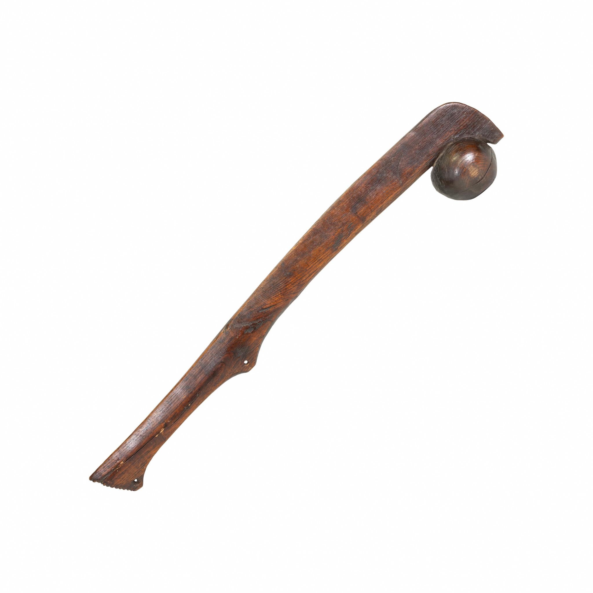 Wood 19th Century Native American Pictorial Ball Headed Club For Sale