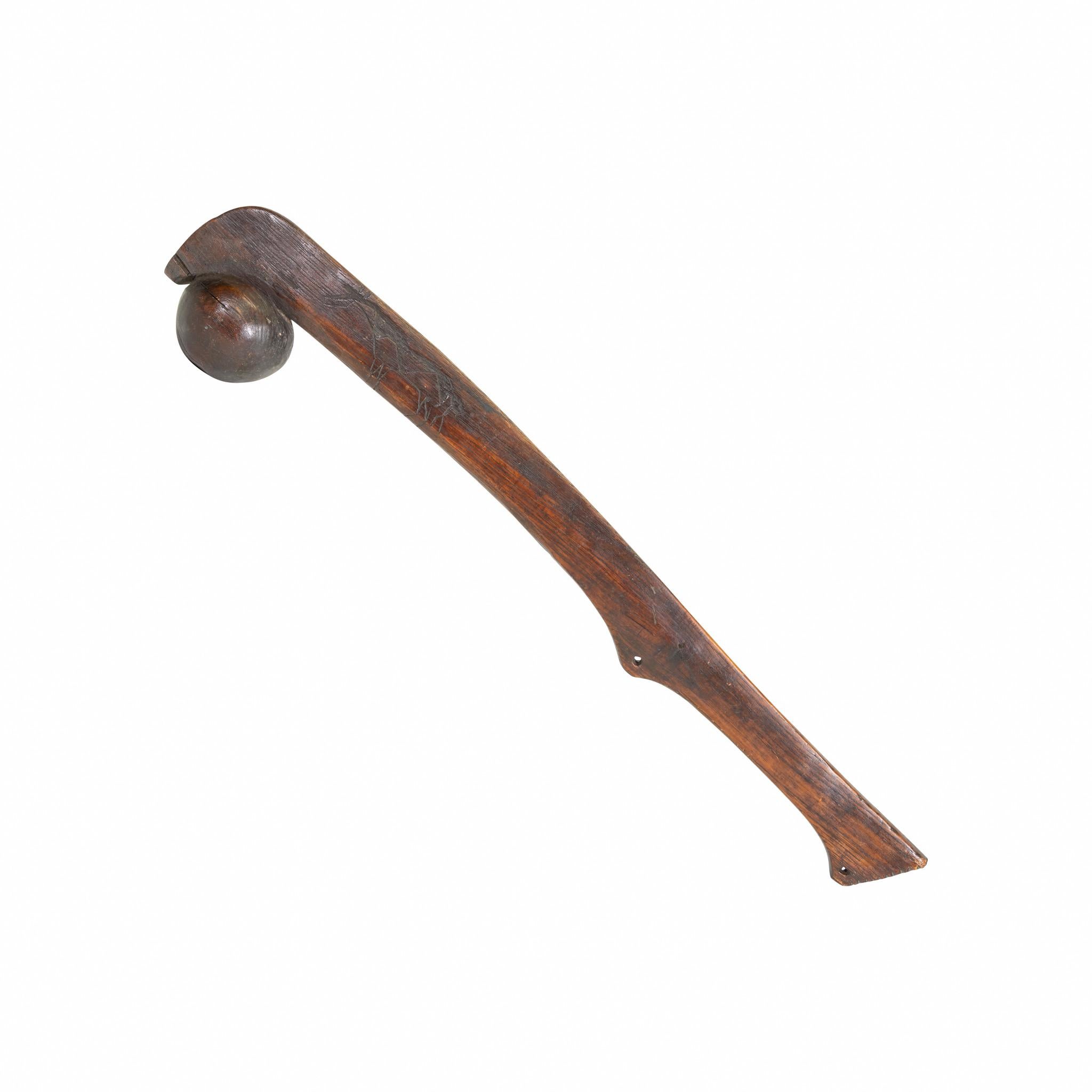 19th Century Native American Pictorial Ball Headed Club
