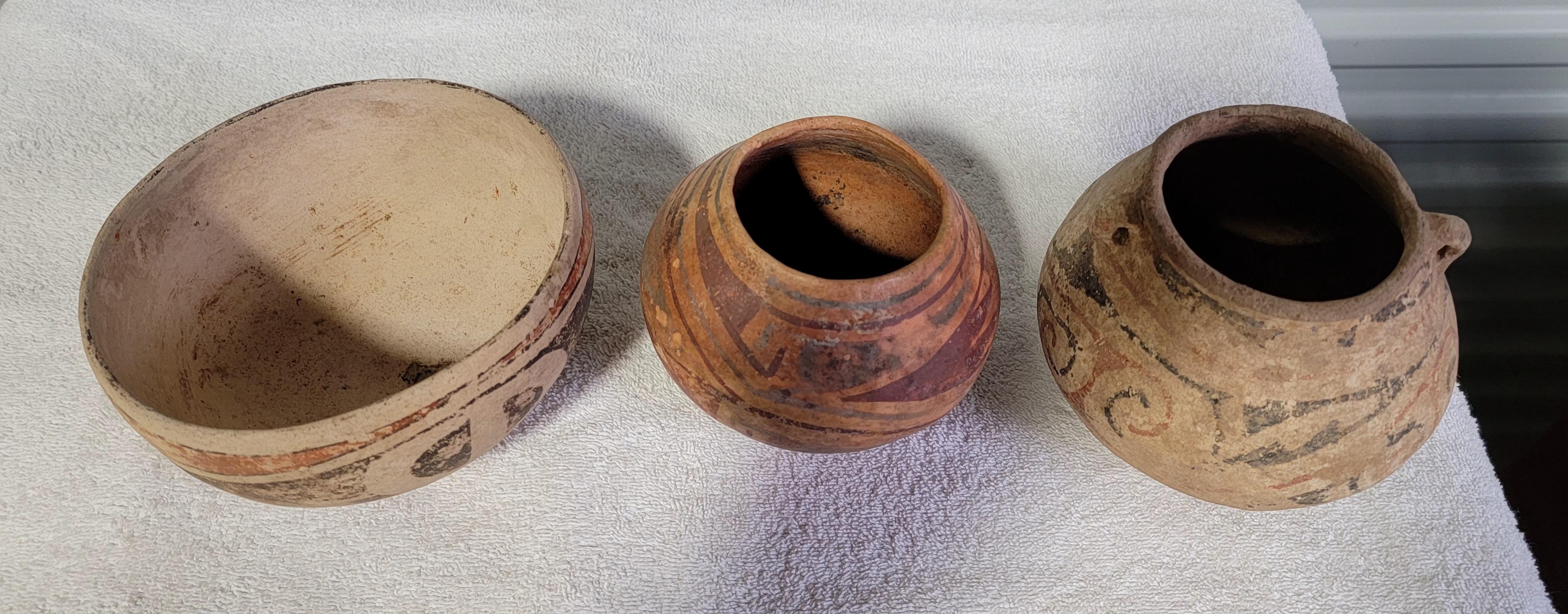 19th Century Native American Pottery Collection of 3 Pieces 2