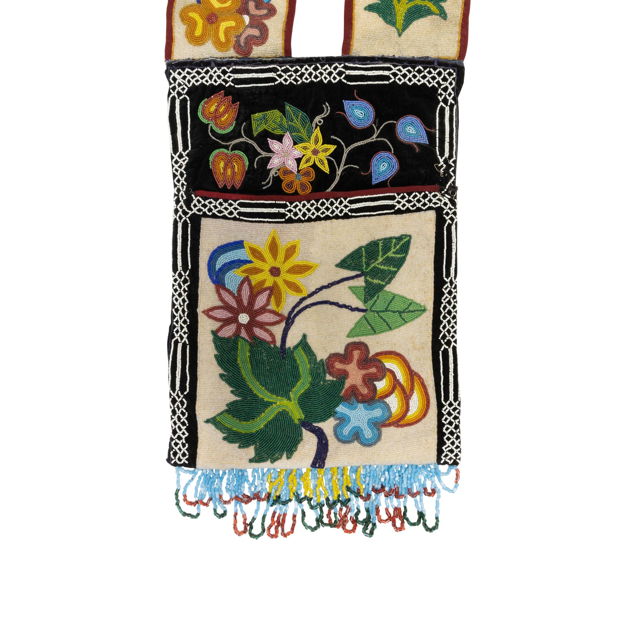 Native American 19th Century Native Chippewa Beaded Bandolier For Sale