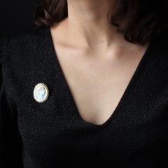 19th Century Natural Pearl Cameo Yellow Gold Brooch
