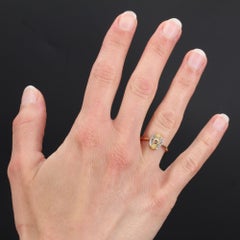 19th Century Natural Pearl Diamonds 18 Karat Rose Gold Marquise Ring