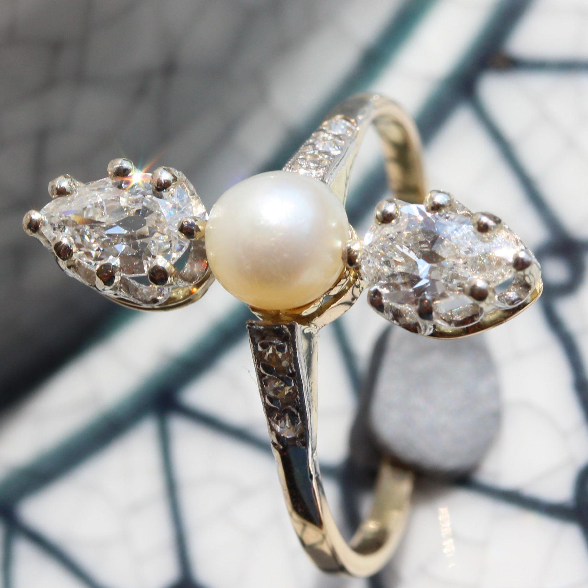 pearl cut diamond ring