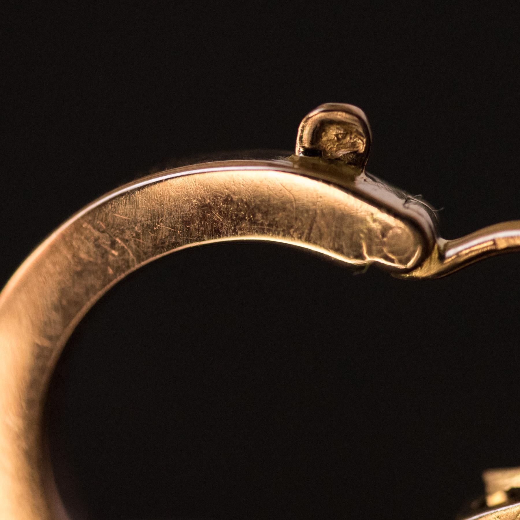19th Century Natural Pearl Rose Gold Hoop Earrings 4
