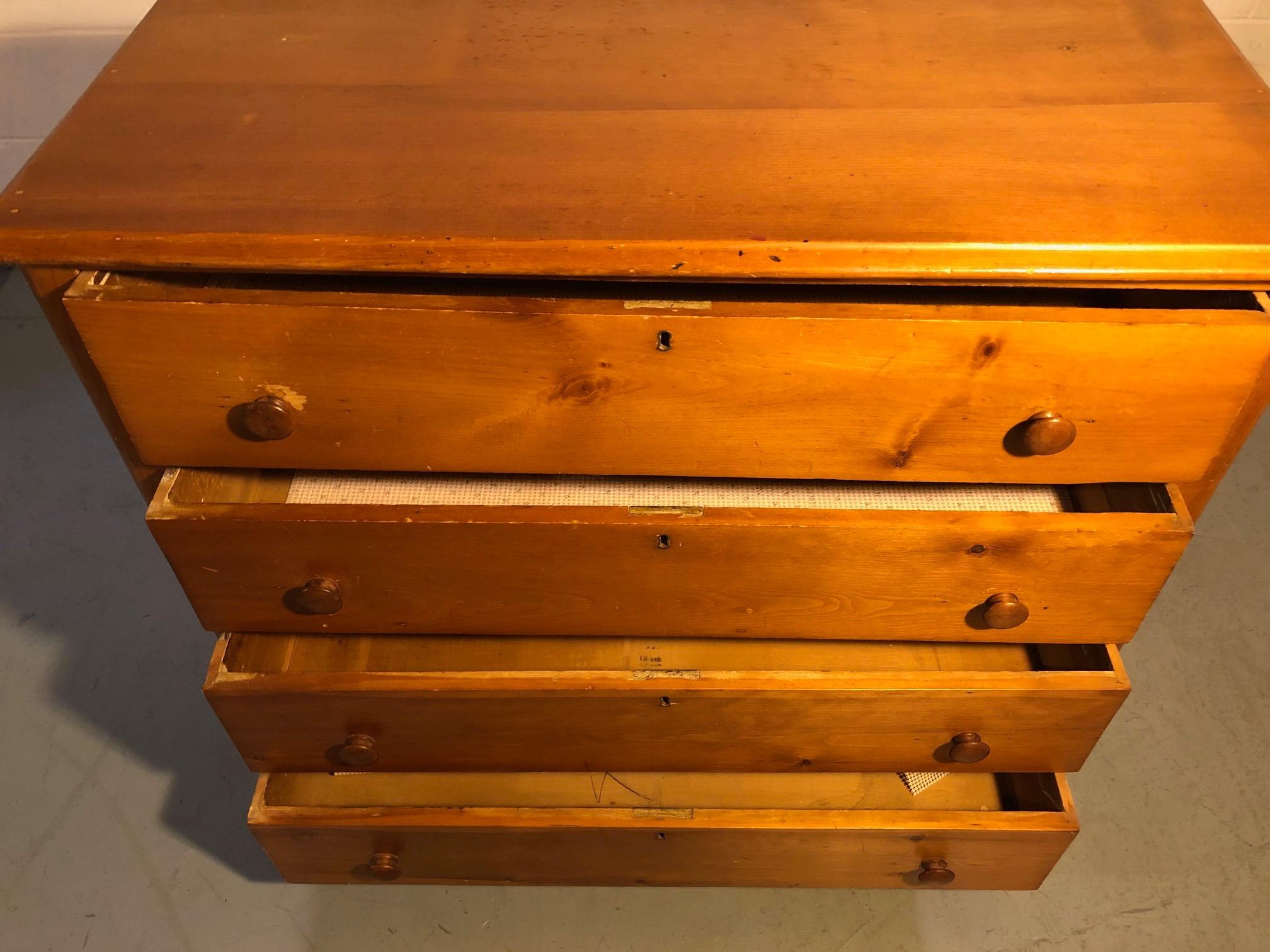 American 19th Century Natural Pine Dresser Chest of Drawers
