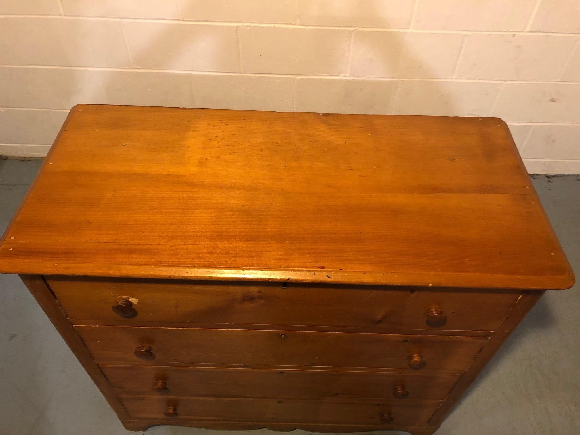 19th Century Natural Pine Dresser Chest of Drawers In Good Condition In Hopewell, NJ