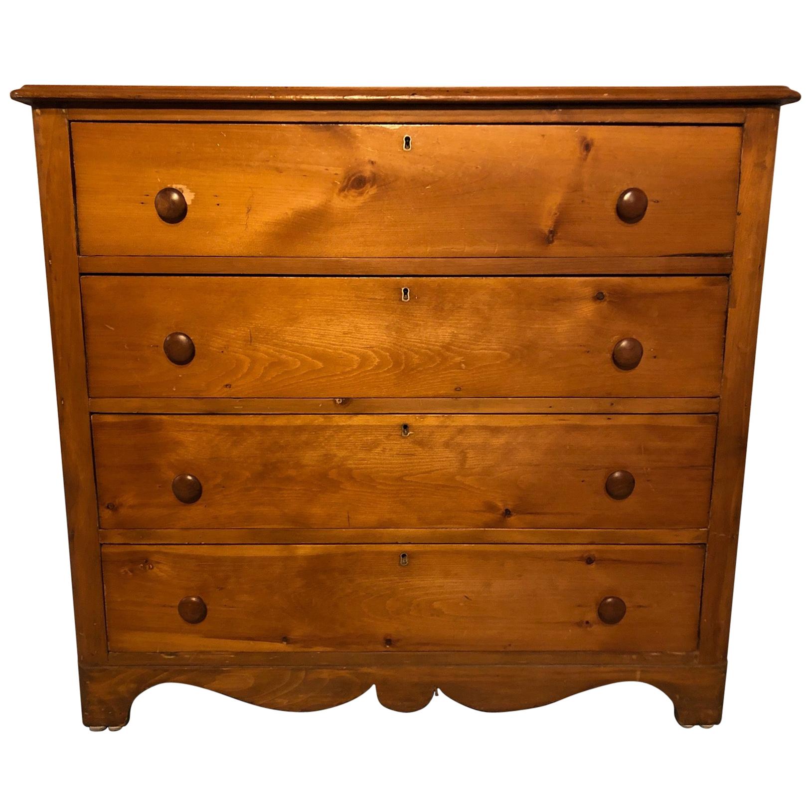 19th Century Natural Pine Dresser Chest of Drawers