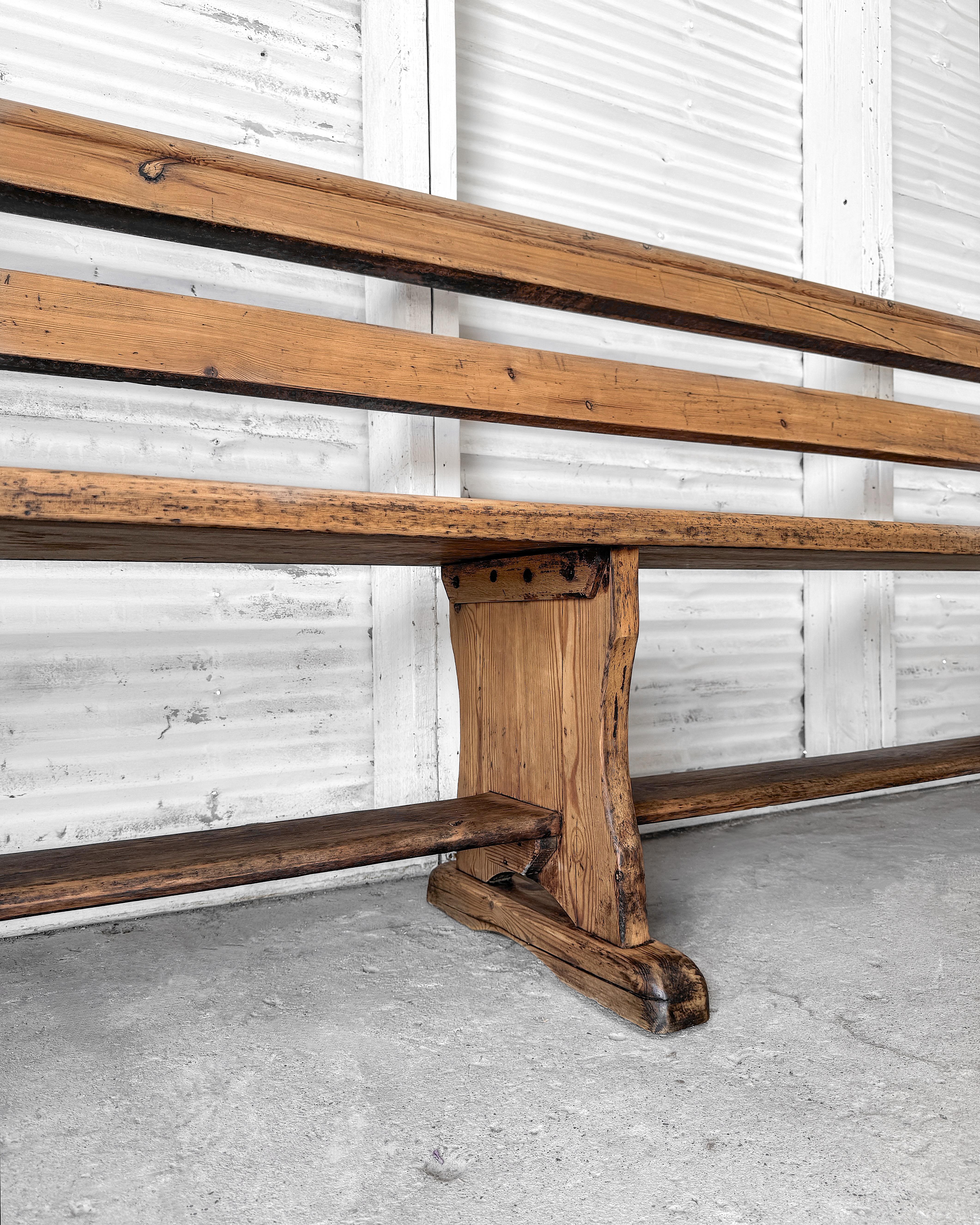 Banco de Plataforma Ferroviaria Galés de Madera Natural del Siglo XIX en venta 10
