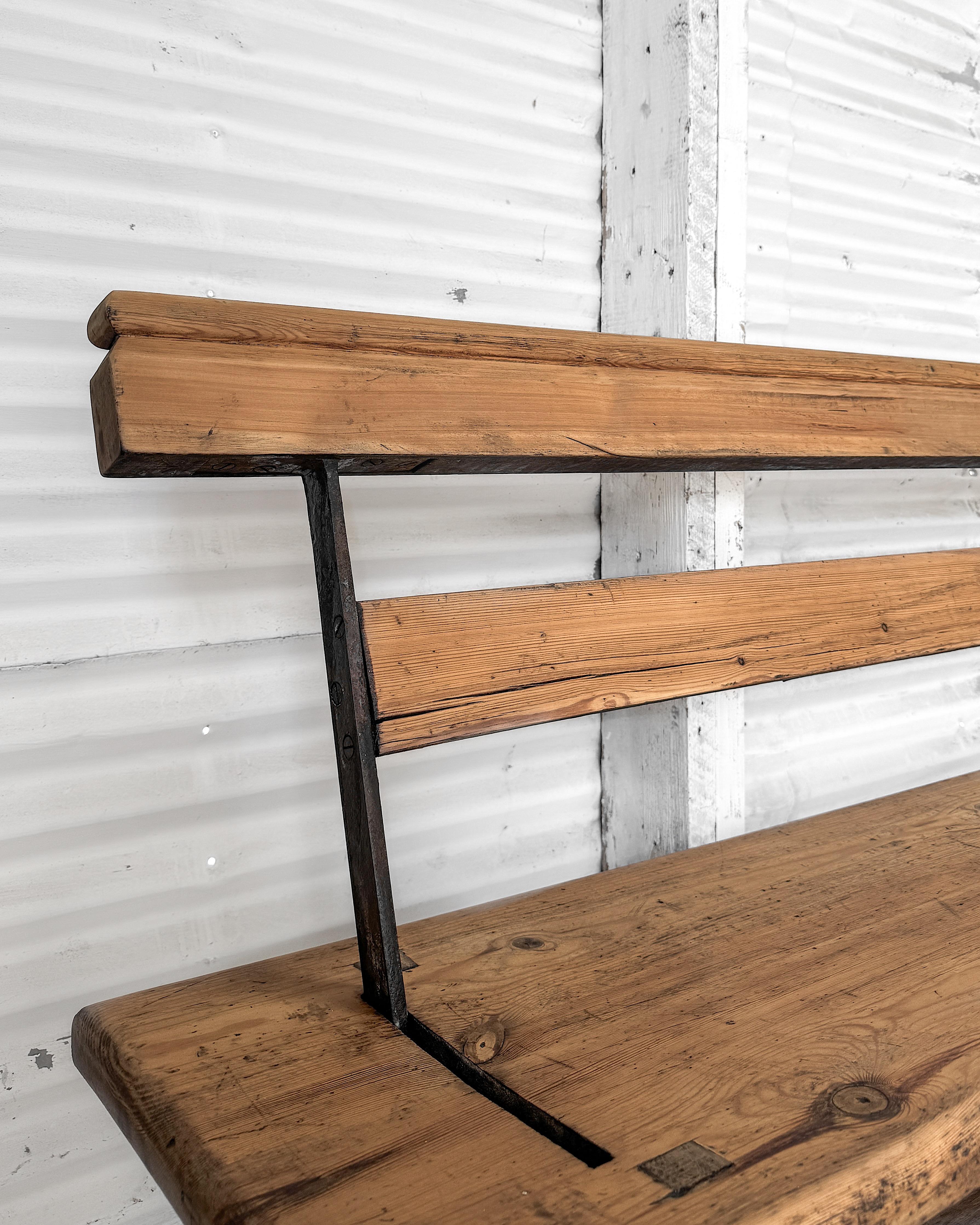Banco de Plataforma Ferroviaria Galés de Madera Natural del Siglo XIX siglo XIX en venta