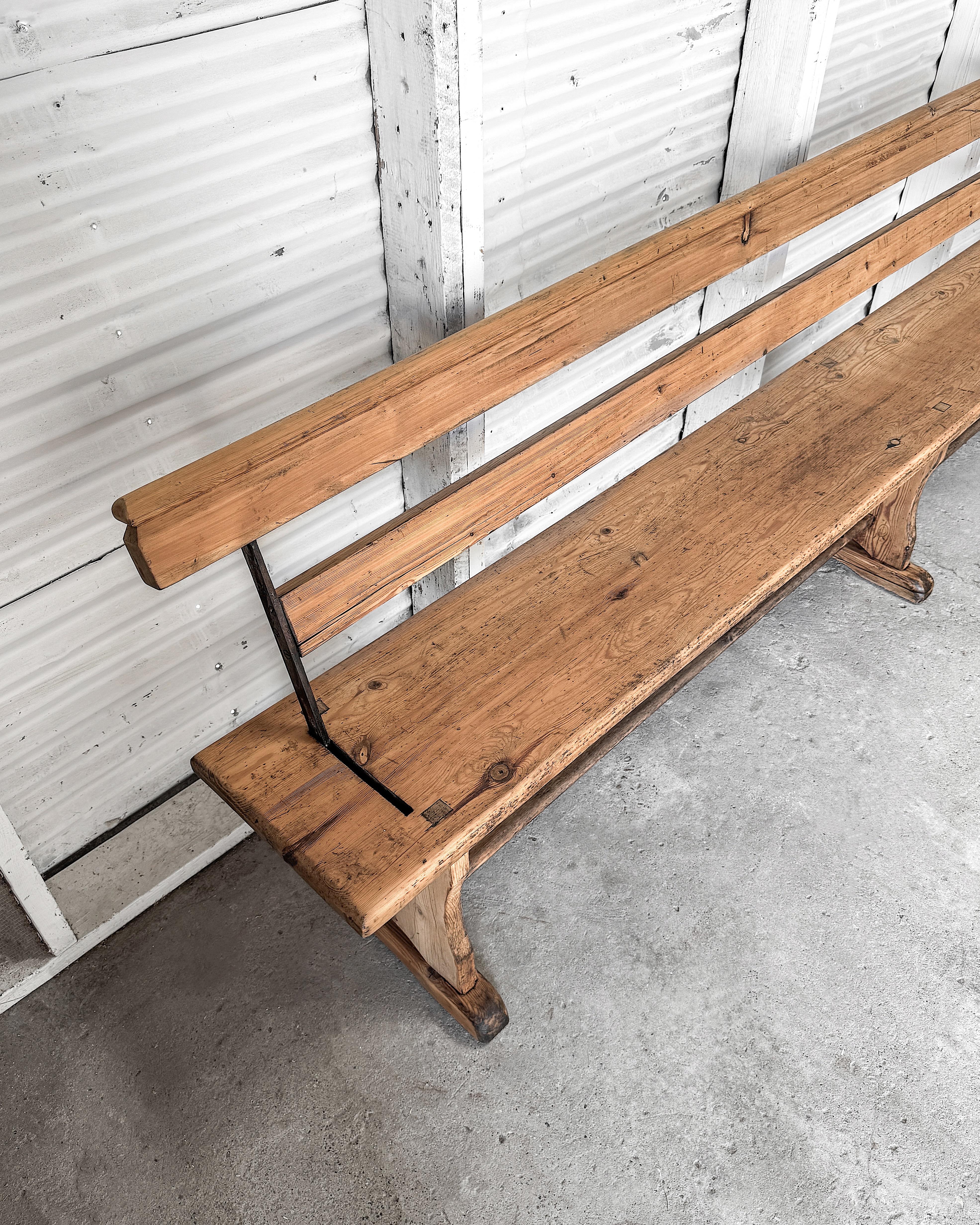 Banco de Plataforma Ferroviaria Galés de Madera Natural del Siglo XIX Roble en venta