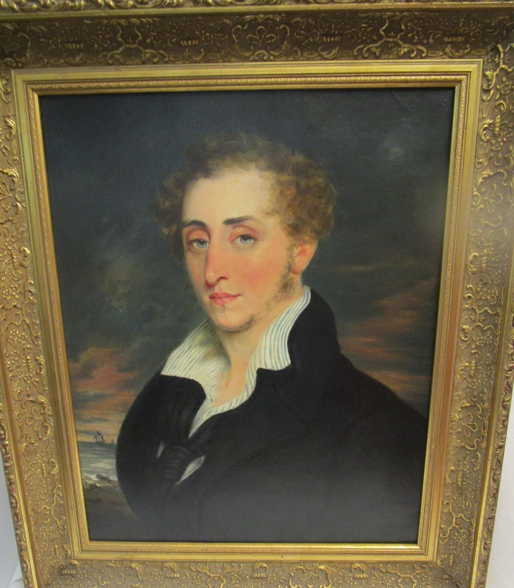 19th century Nautical Portrait Oil Painting in Giltwood Frame 5