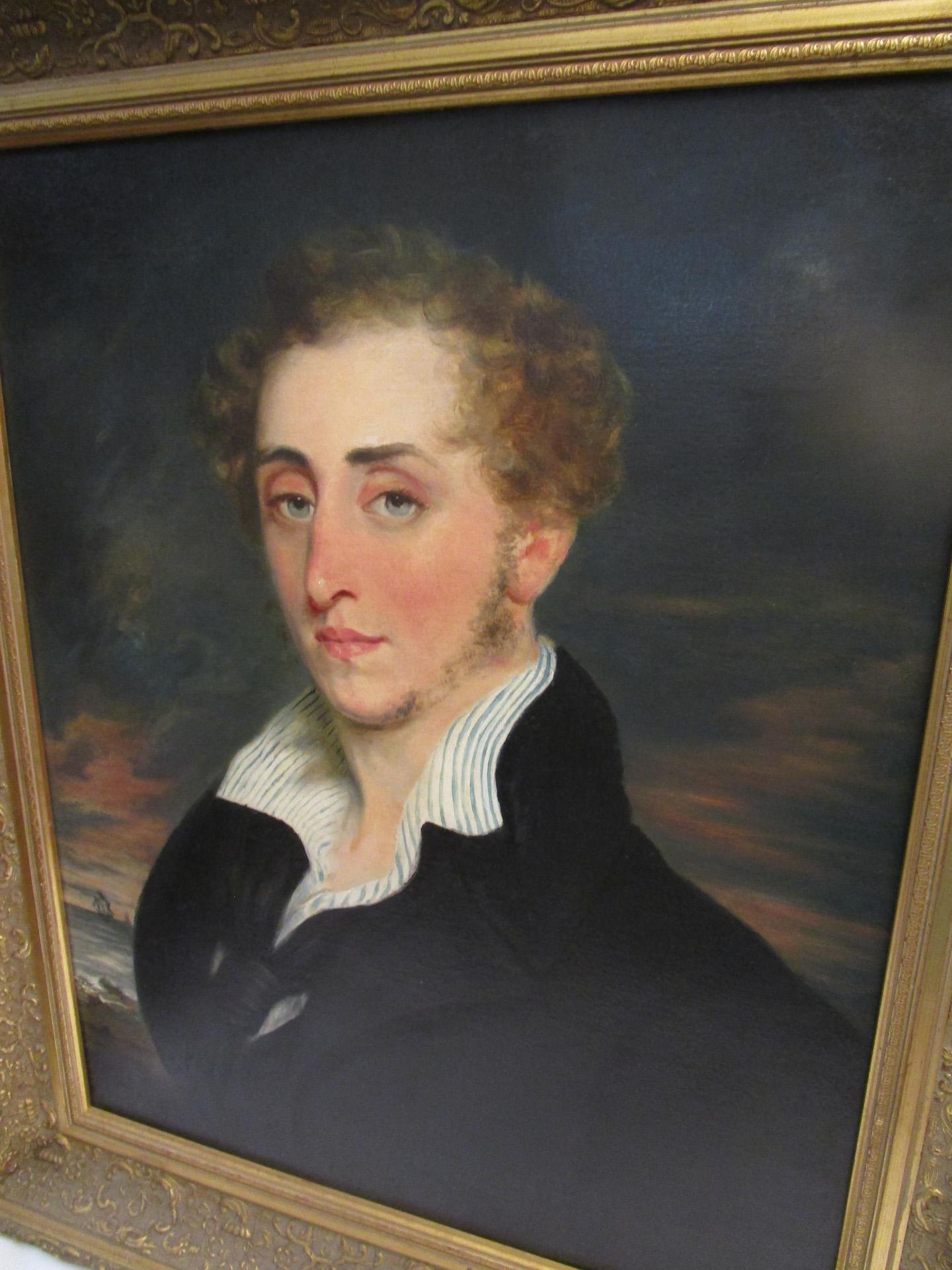 19th century Nautical Portrait Oil Painting in Giltwood Frame 6