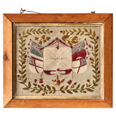 19th Century Nautical Woolwork Picture