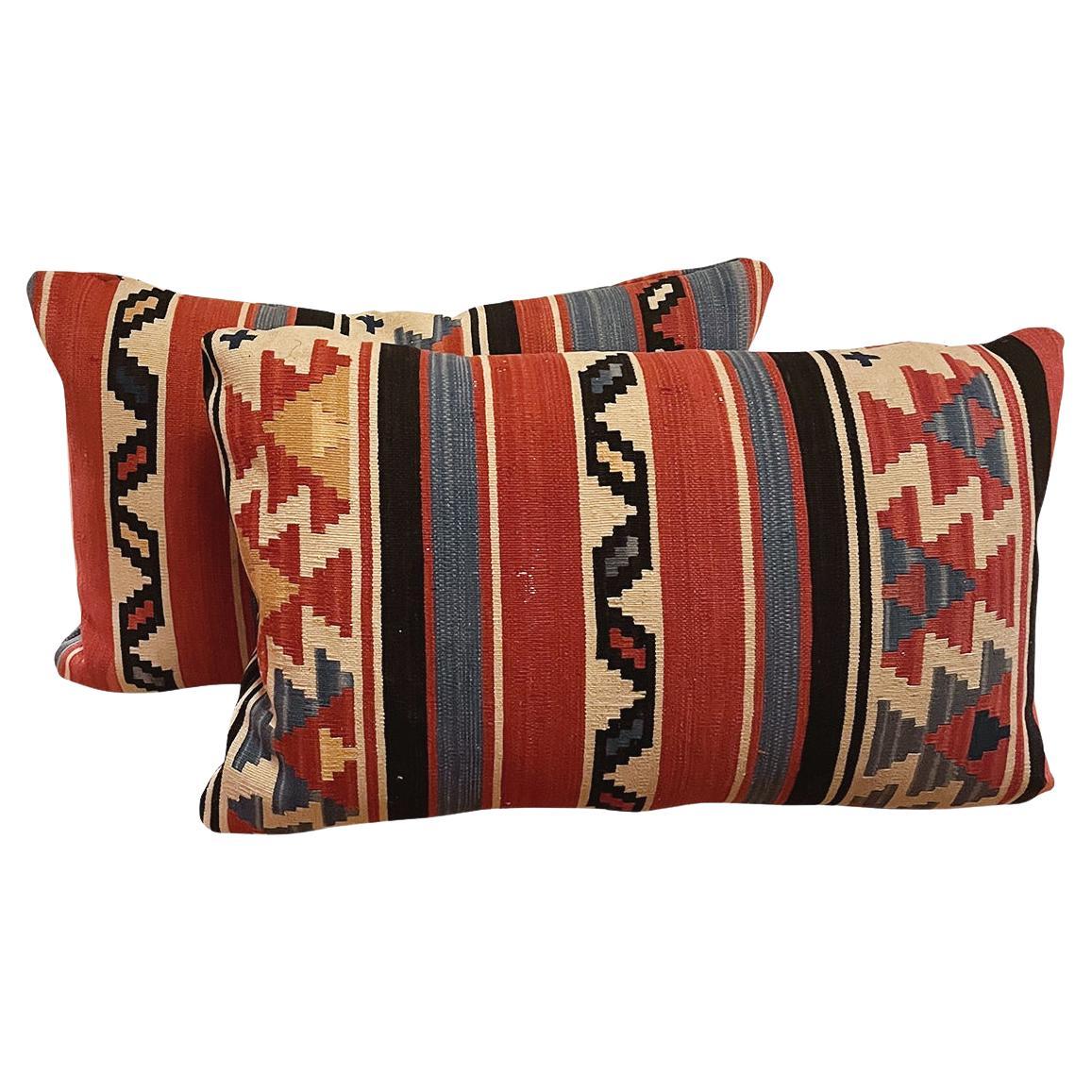 19th Century Navajo Blanket Pillows - a Pair