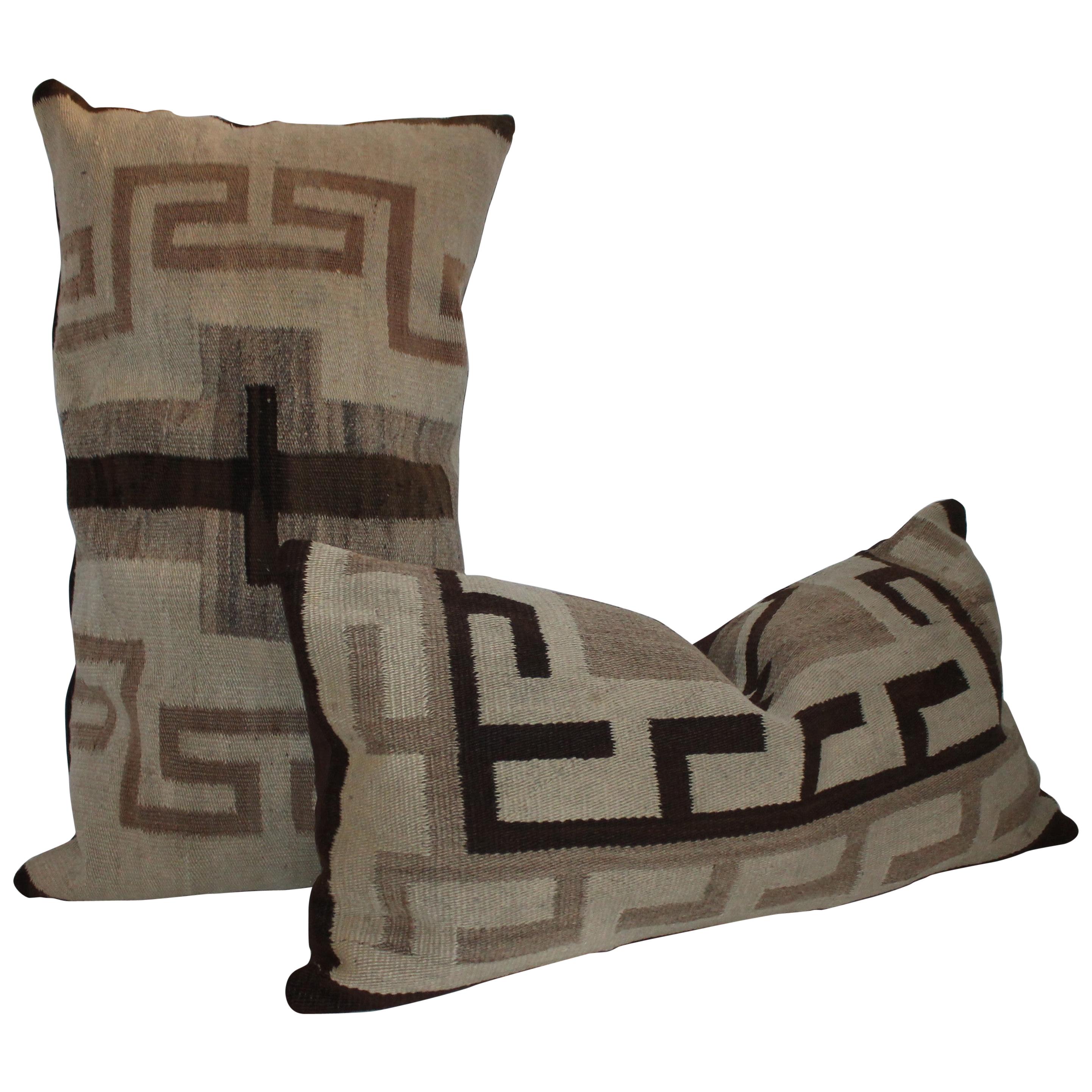 19th Century Navajo Indian Weaving Transitional Pillows