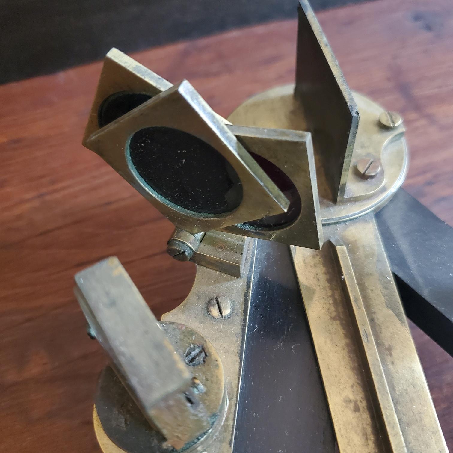 Hand-Crafted 19th Century Naval Navigational Octant by Crichton 'London' in Original Case