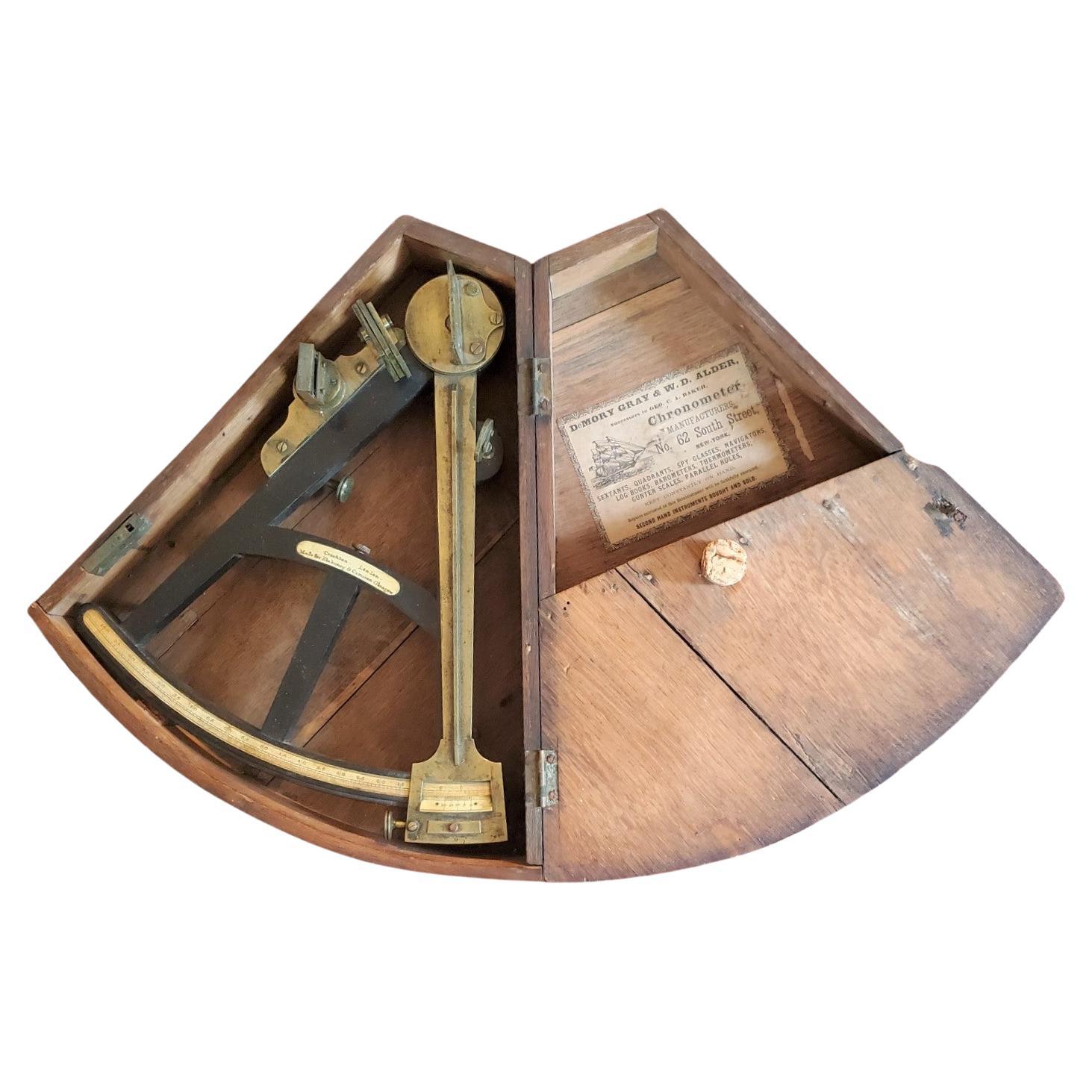 19th Century Naval Navigational Octant by Crichton 'London' in Original Case