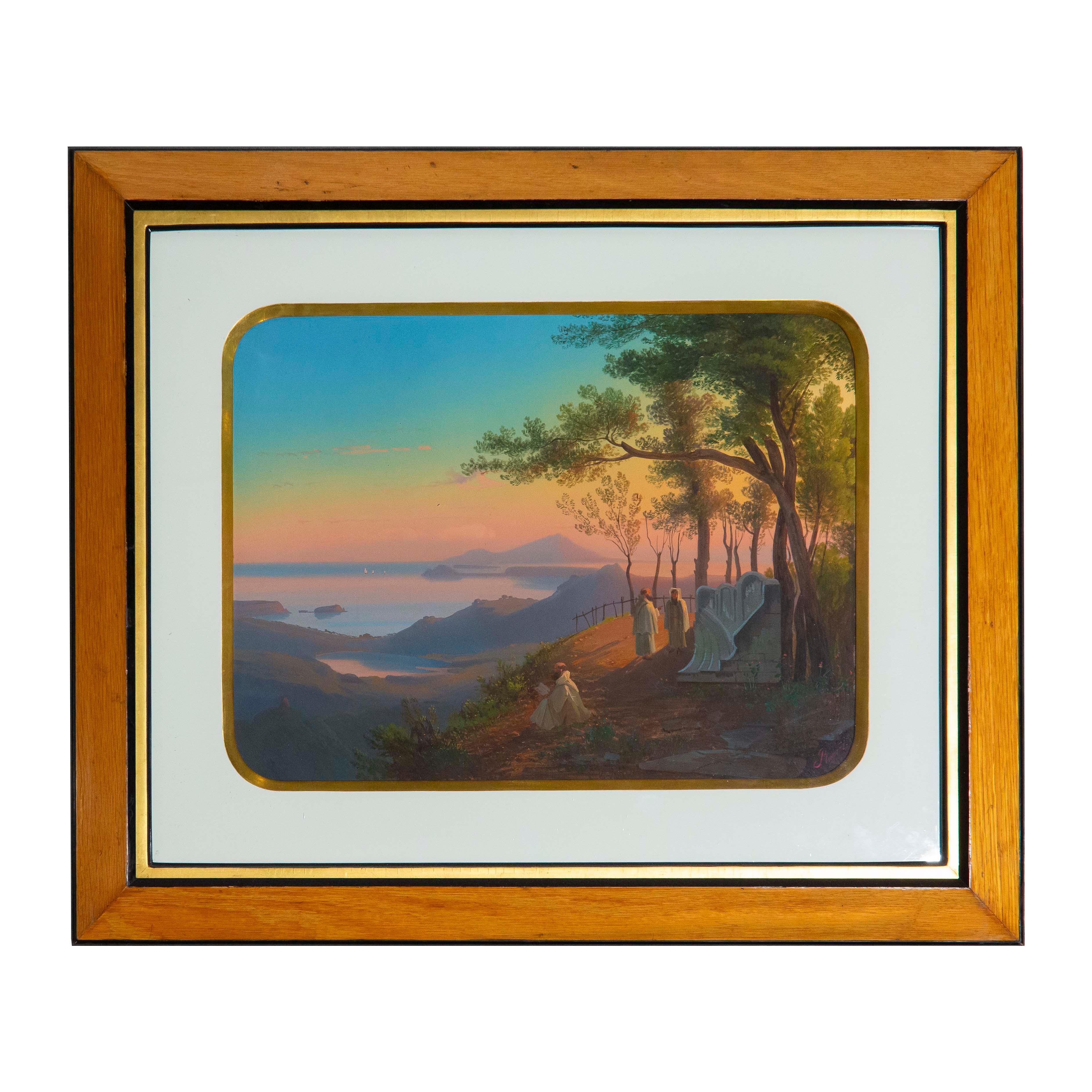 Gold Leaf 19th Century Neapolitan Grand Tour Paintings For Sale
