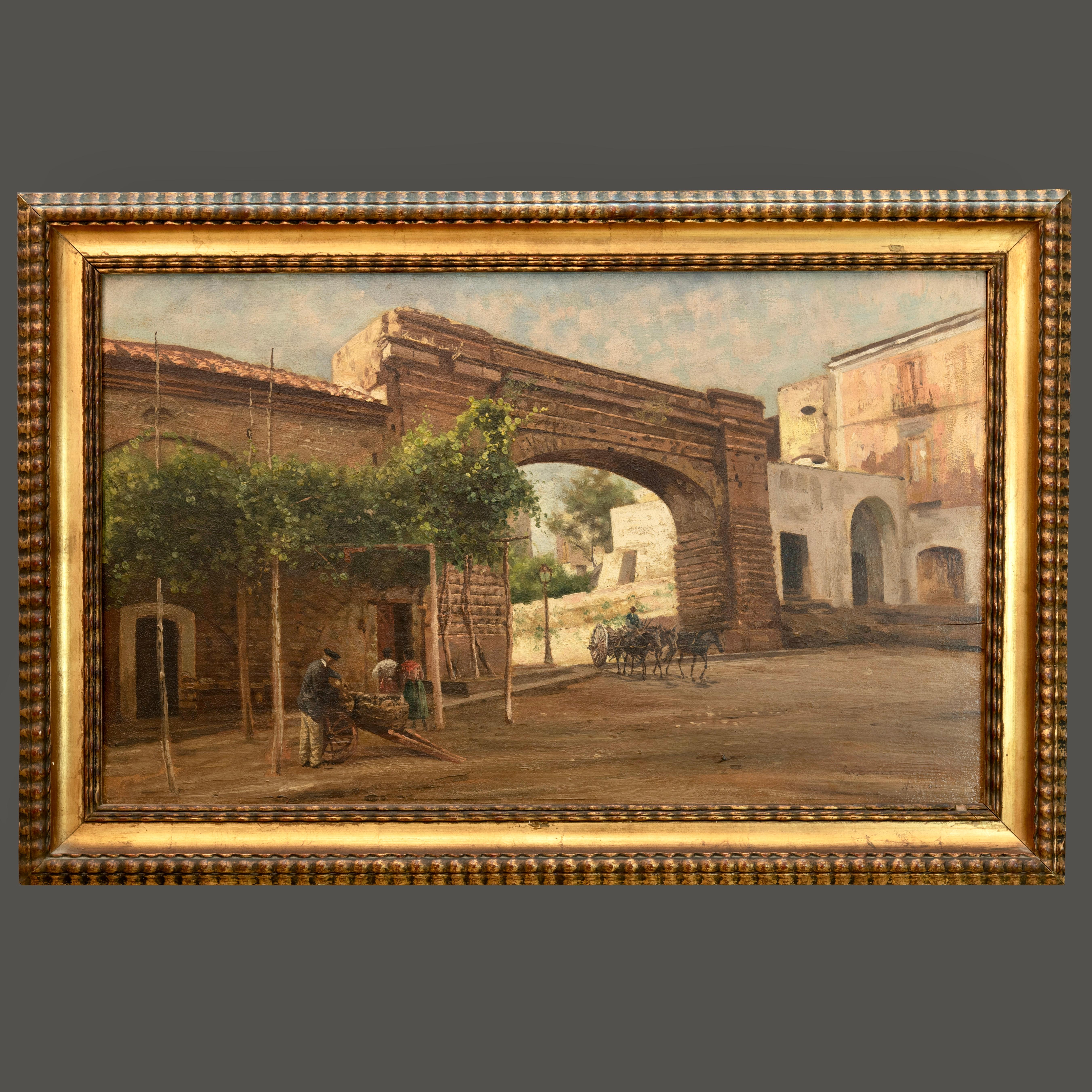 19th Century Neapolitan Panting by Carlo Brancaccio 4