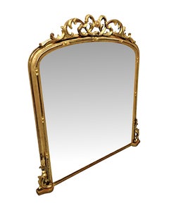 19. Jahrhundert Neat Größe Giltwood Archtop Overmantel Spiegel