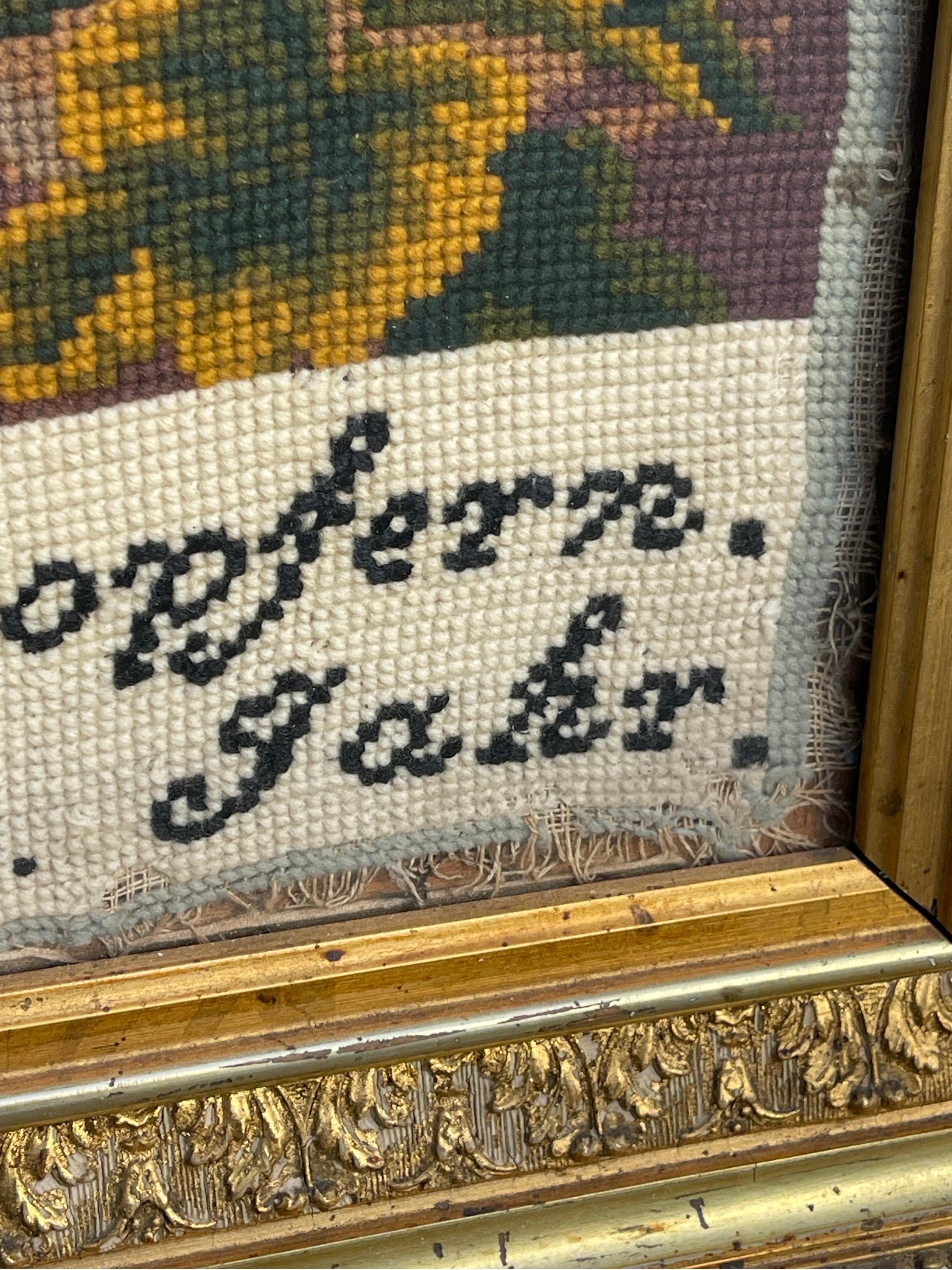 Thread 19th Century Needlepoint Depiction of “Binding of Isaac” by Abraham, 1882 For Sale