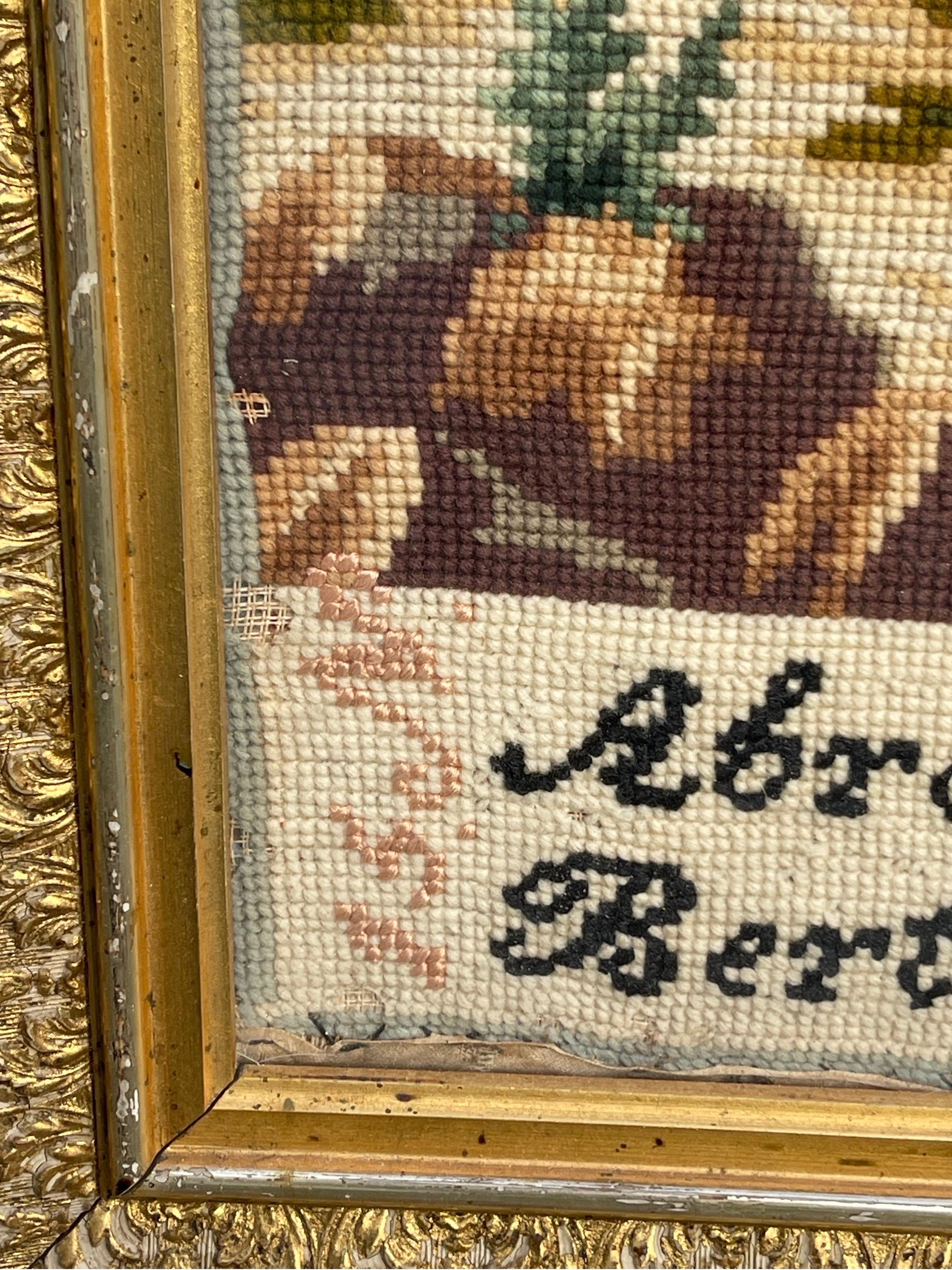 19th Century Needlepoint Depiction of “Binding of Isaac” by Abraham, 1882 For Sale 4