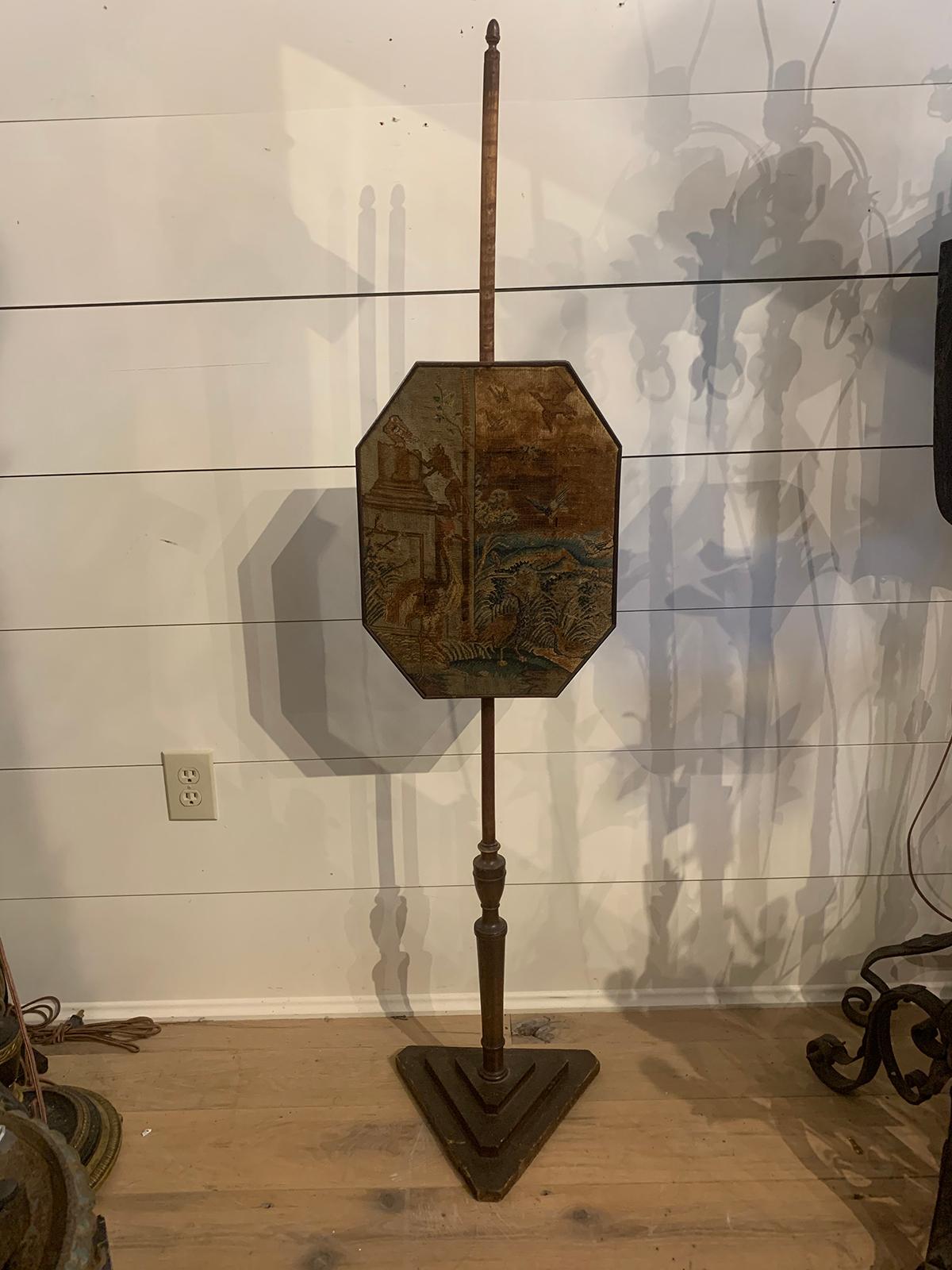 19th Century Needlepoint Pole Screen For Sale 9