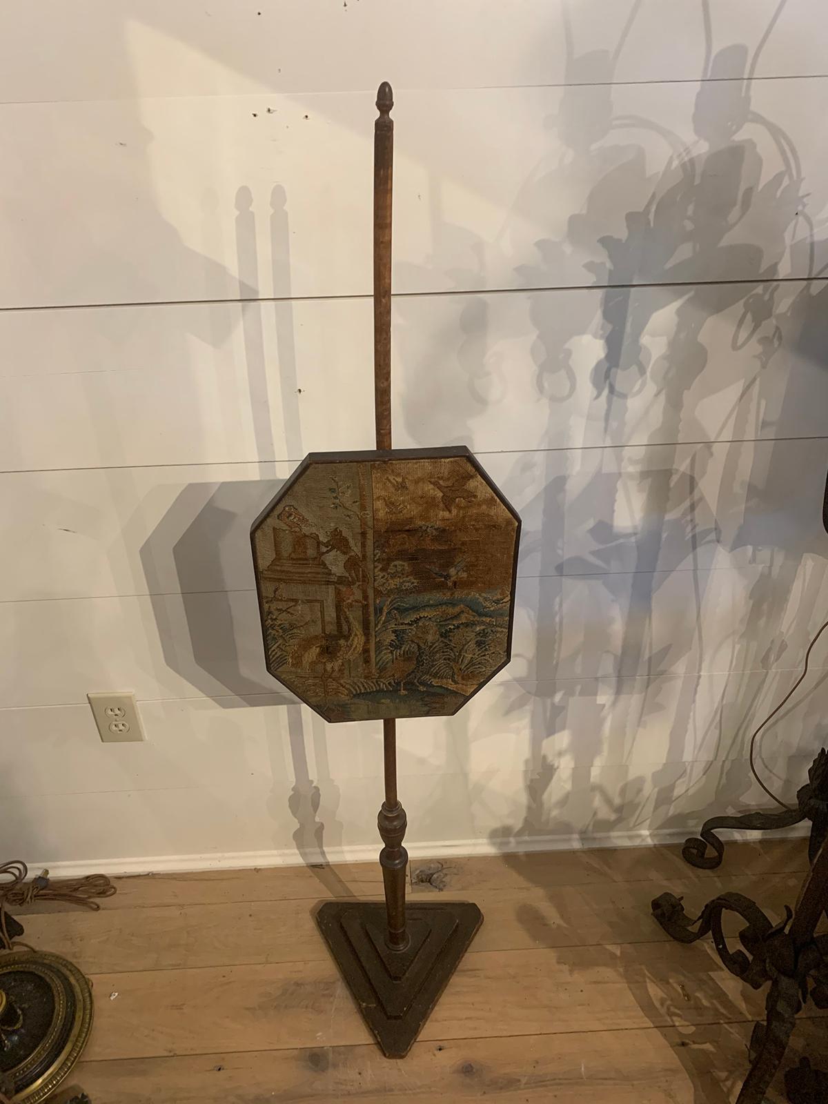 19th Century Needlepoint Pole Screen For Sale 10