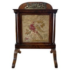 Antique 19th Century Needlepoint Table Screen
