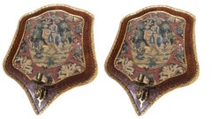 19th Century Needlepoint Wall Sconces