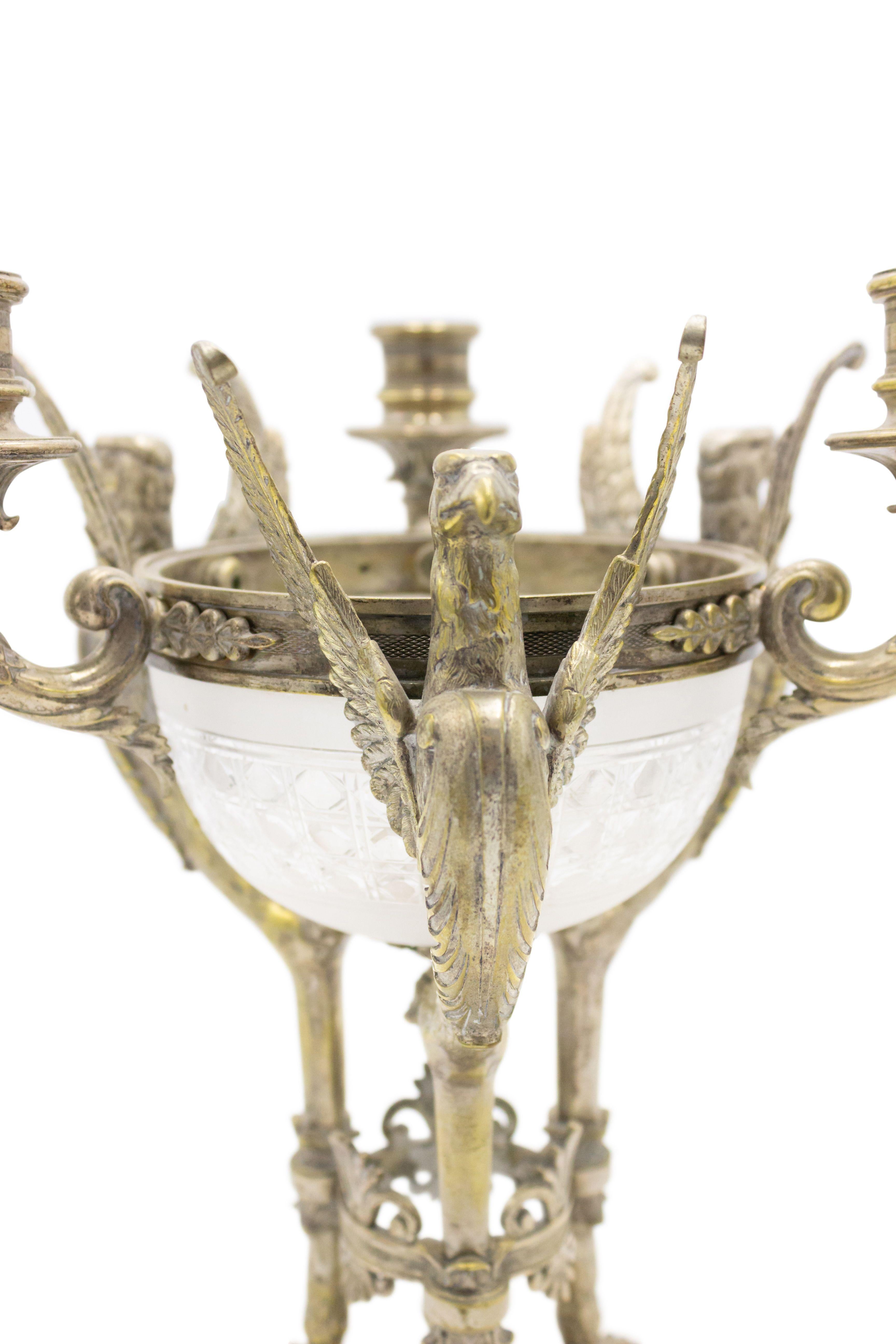 19th Century Neo-Classic Style Silver Plate Candelabra Centerpiece In Good Condition For Sale In New York, NY
