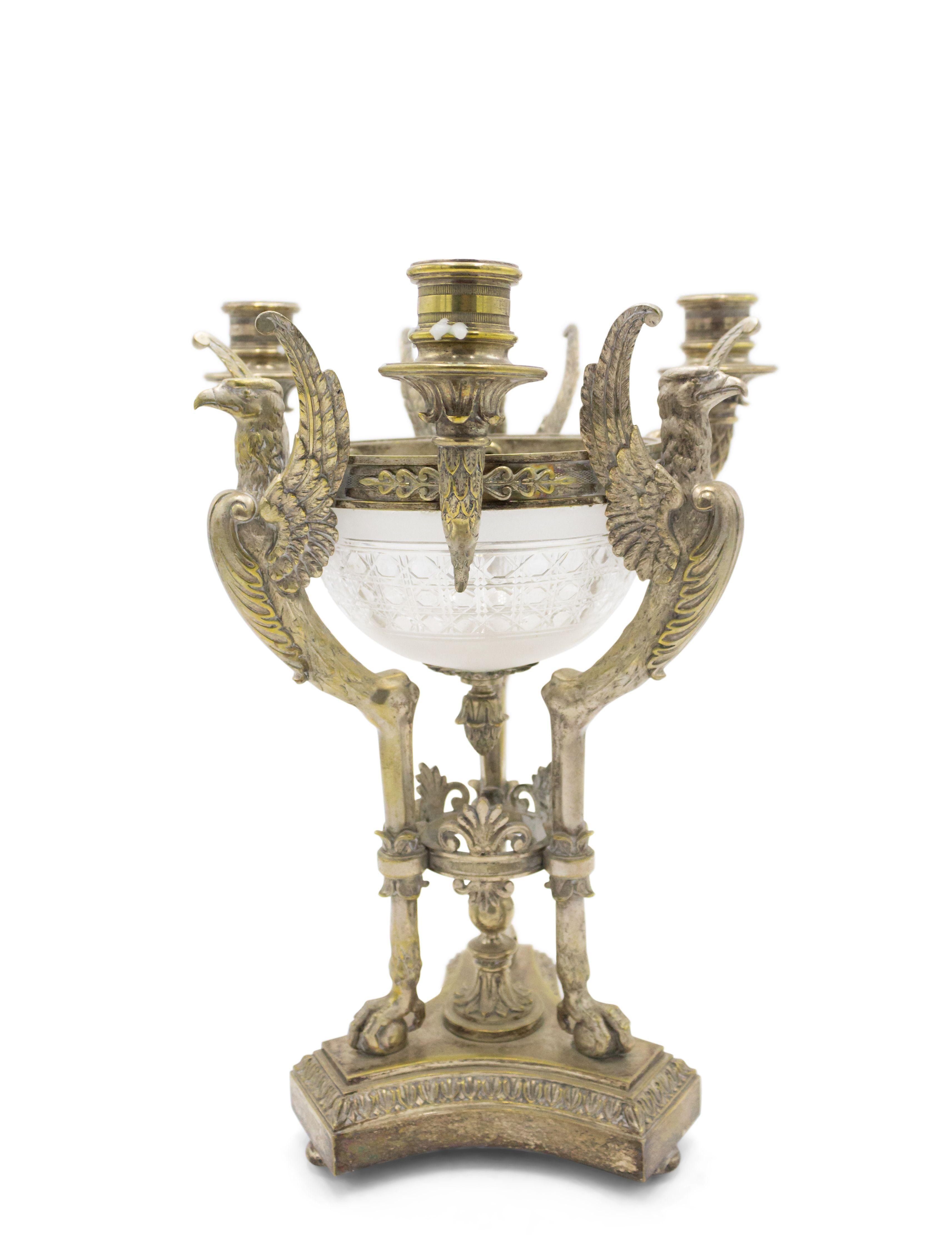 19th Century Neo-Classic Style Silver Plate Candelabra Centerpiece For Sale 1